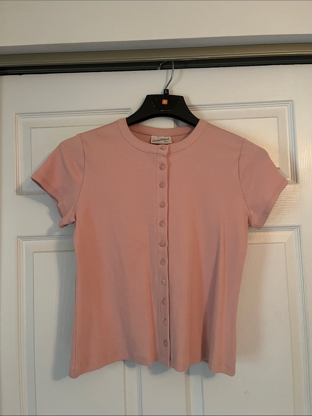 Universal Thread Dusty Pink Short-Sleeve Button-Front Top